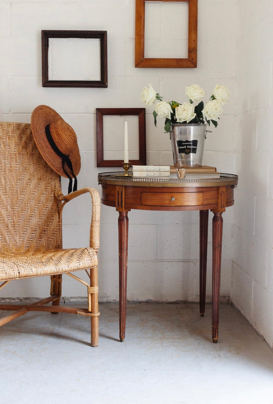turn of the century French Louis XVI marble top table
