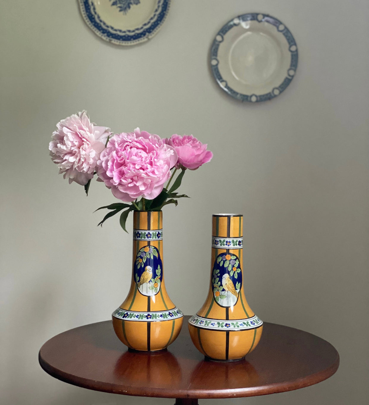 pair of rare 1930 French Henri Delcourt art deco ceramic