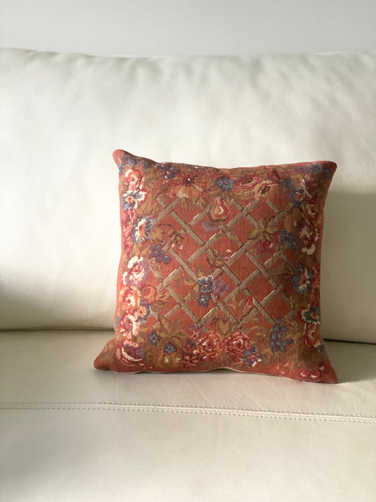 1950s French tapestry pillow