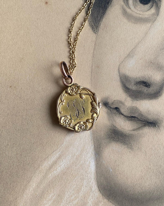 antique french Emile Dropsy gold vermeil pendant