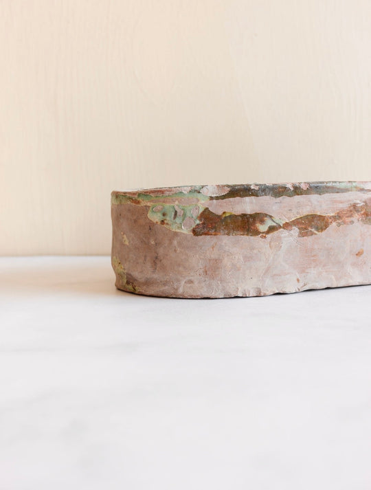 antique french terra cotta garden trough