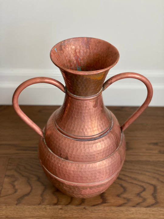 rare extra large 1930s French Lecellier Villedieu hammered copper vessel