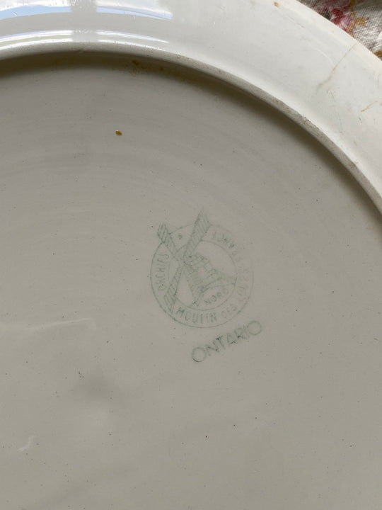 rare 1940s French Orchies faience dinner plates, set of 4