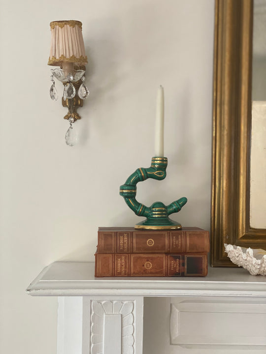 1950s French Vallauris pottery majolica lamp pair