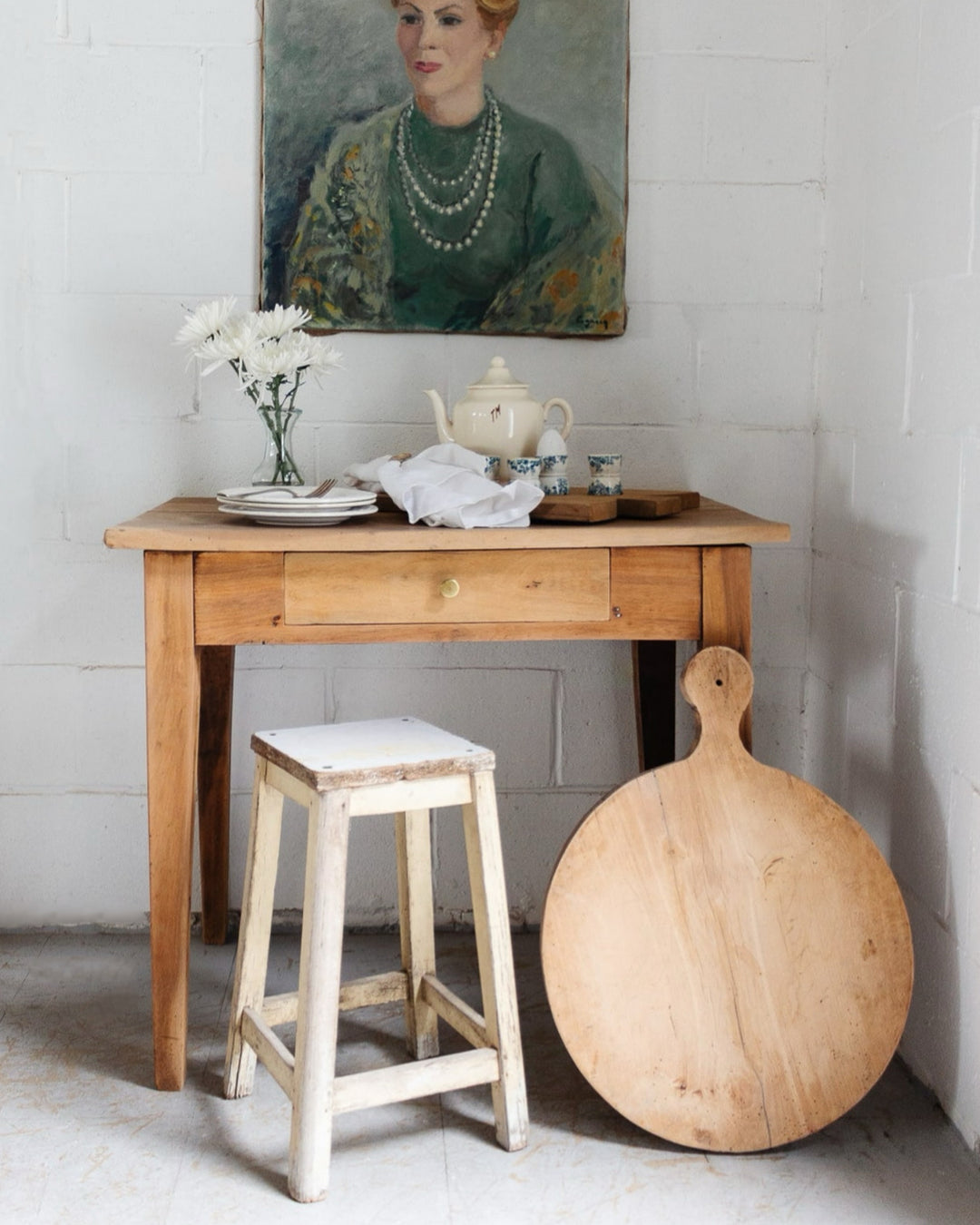 turn of the century French walnut farmhouse table