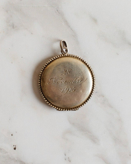 turn of the century French silver engraved “forget-me-not” locket