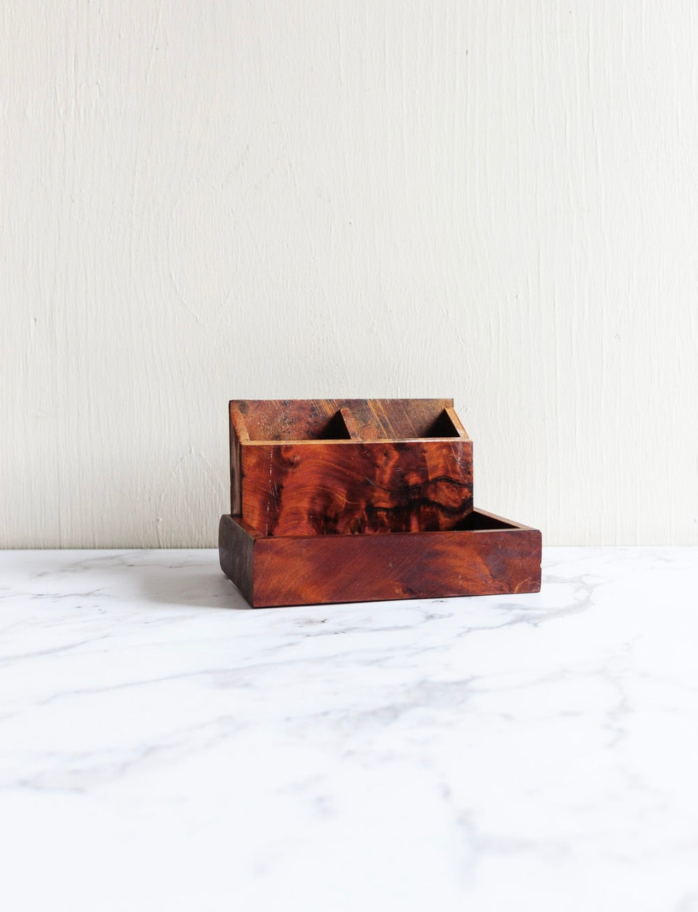 rare 1930s French burl elm wood desk set