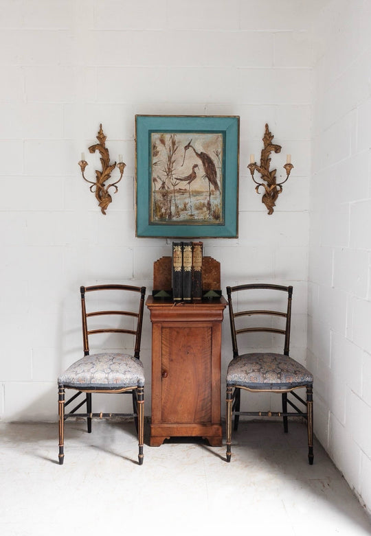 pair of turn of the century italian gilt wood acanthus leaf wall sconces