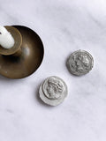 antique french plaster cast Roman coin medallion set