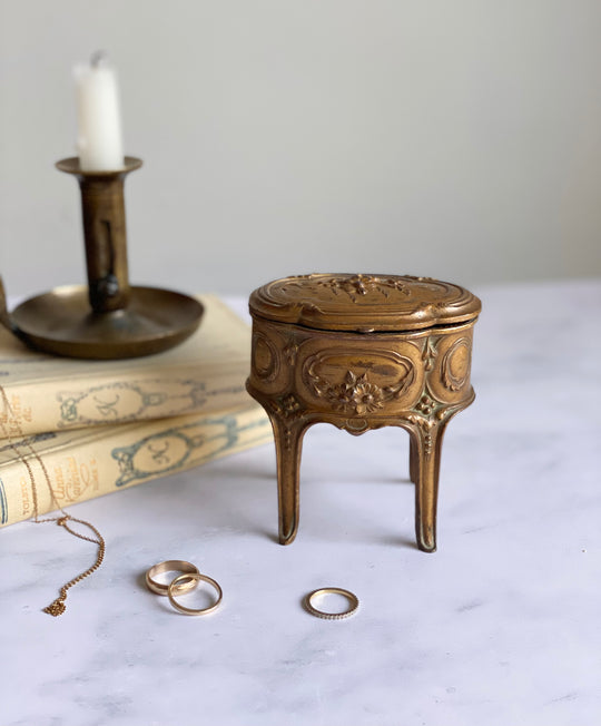 antique Napoleon III gilt ormolu bijoux casket