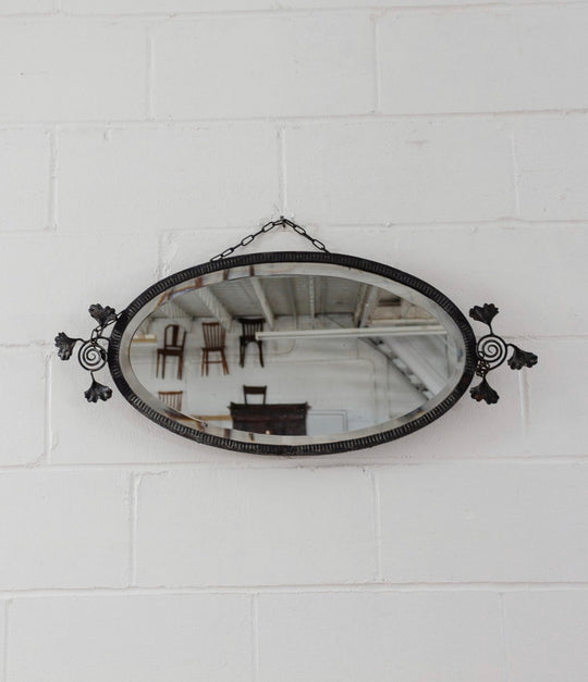 vintage french wrought iron mirror