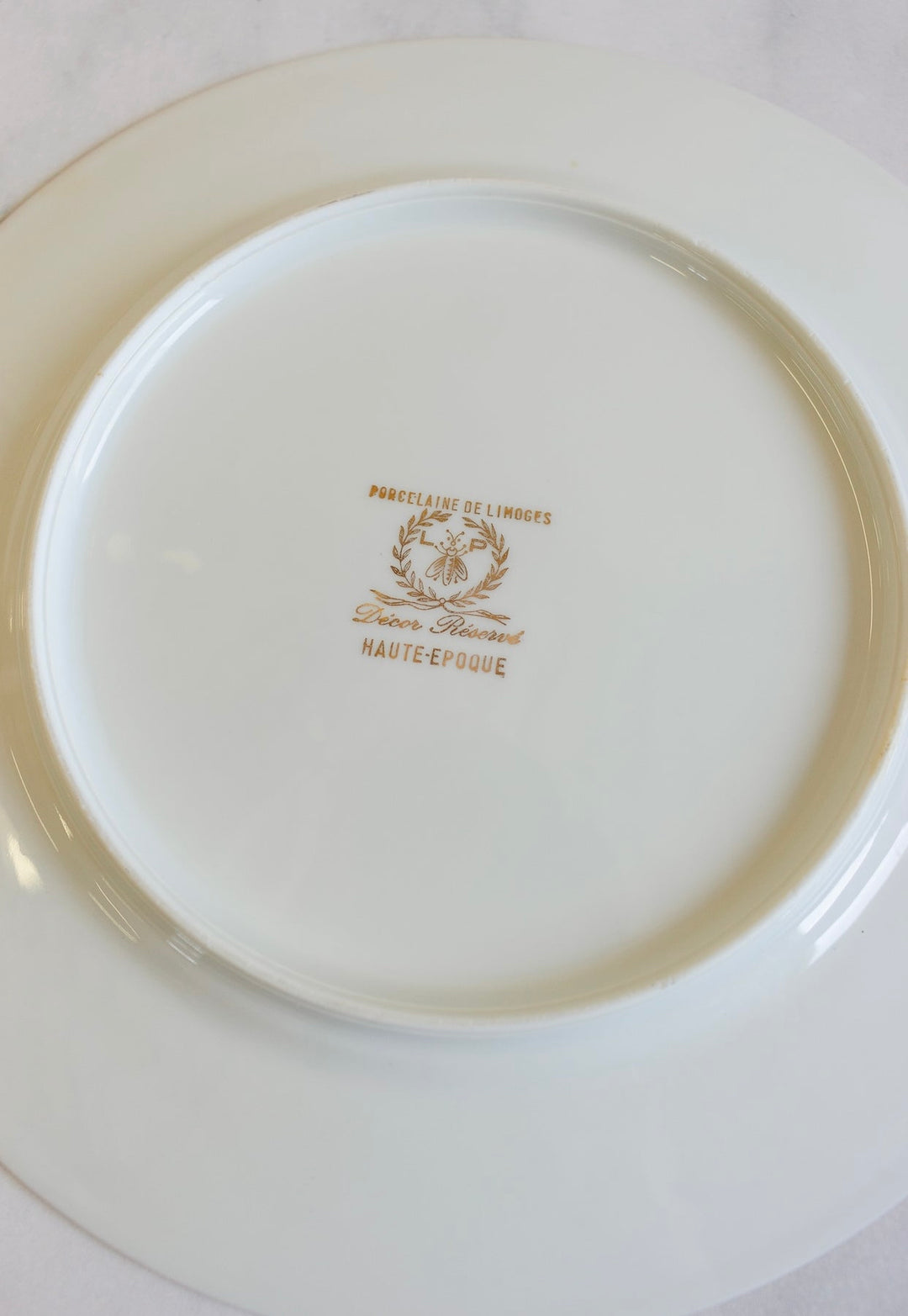 midcentury French "porcelaine de limoges" fish plates