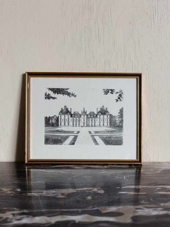 vintage french copperplate engraving in gilt frame