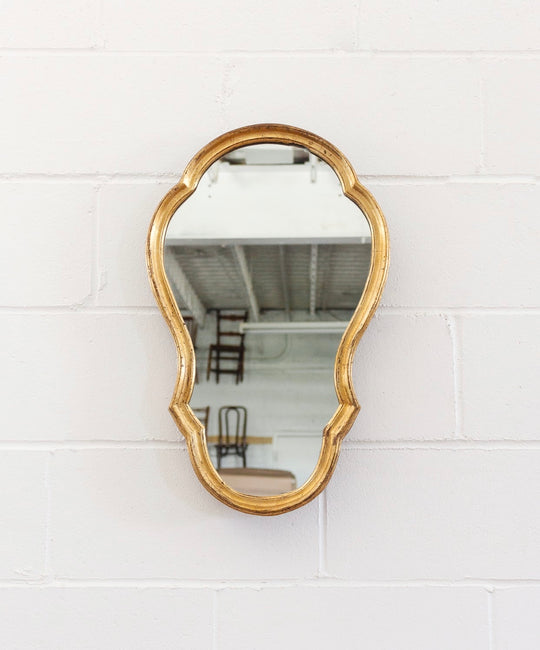 midcentury french baroque style gilt wood mirror