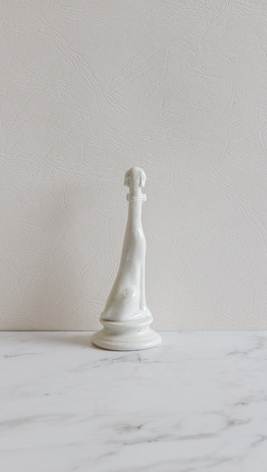 20th century french long necked dog figurine