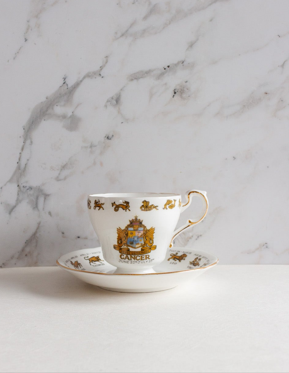 1960s regal bone china "signs of the zodiac" cancer tea cup