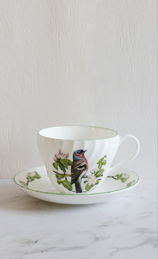 vintage crown staffordshire  teacup and saucer