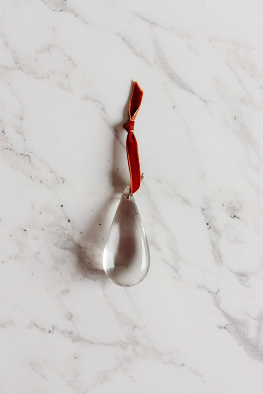 rare antique french smooth rounded teardrop crystal, three options