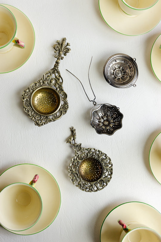 antique french loose tea strainer