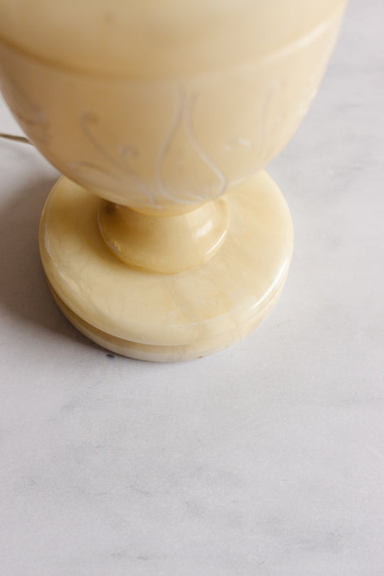 vintage french carved alabaster lamp