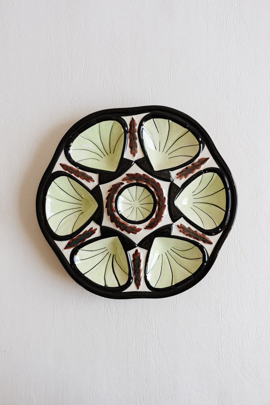 1960s St. Jean de Bretagne hand painted oyster plate