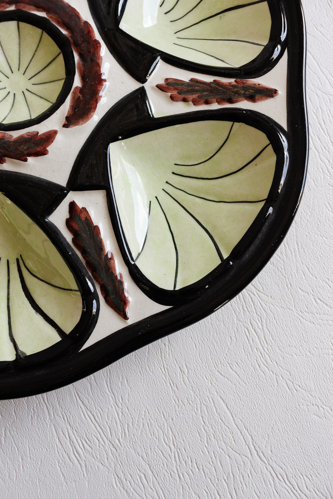 1960s St. Jean de Bretagne hand painted oyster plate