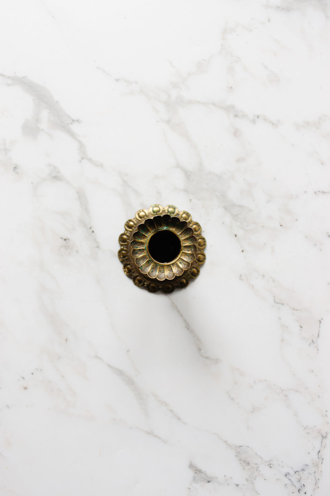 pair of vintage french brass candlesticks