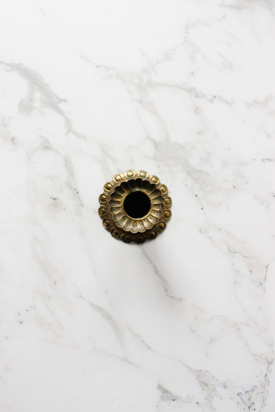 pair of vintage french brass candlesticks