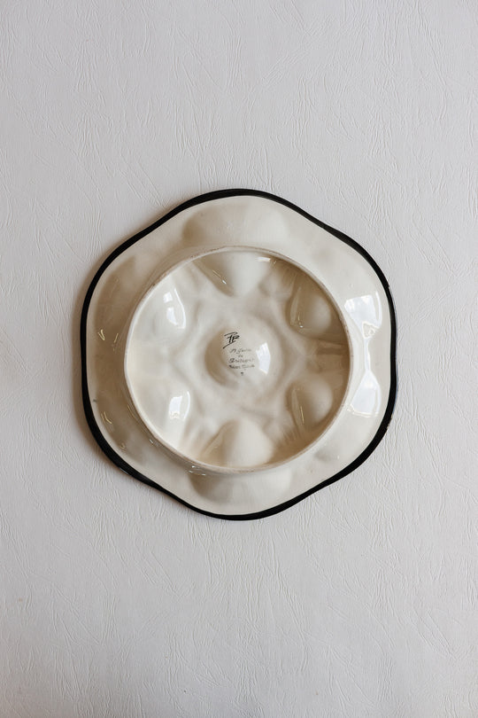 1960s St. Jean de Bretagne hand painted oyster plate