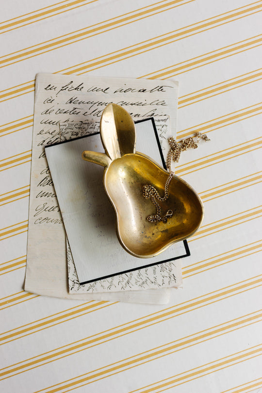 vintage french brass "poire" trinket dish