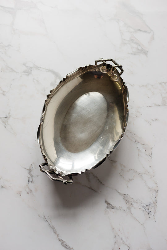 art deco french silver serving dish