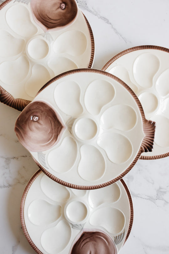 1930s french longwy oyster plates