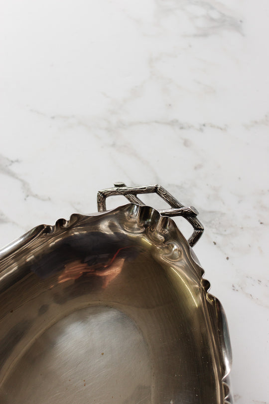 art deco french silver serving dish