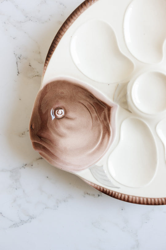 1930s french longwy oyster plates