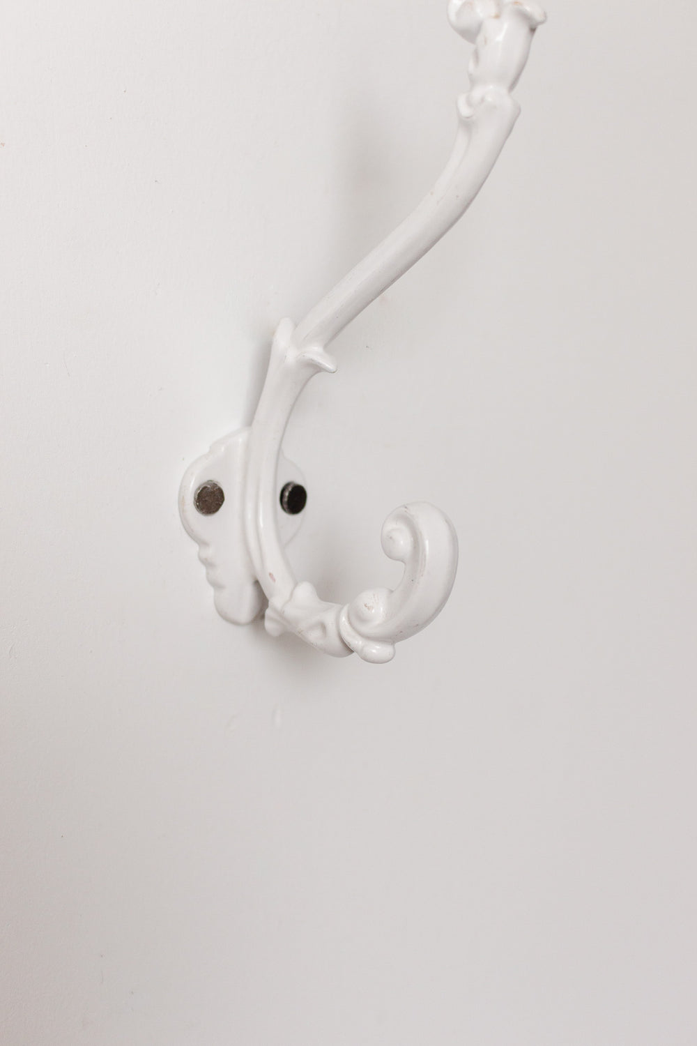 vintage French cast iron and enamel hook