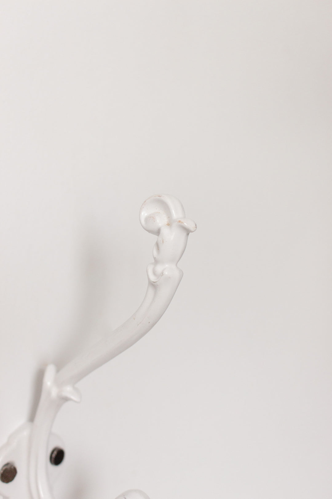 vintage French cast iron and enamel hook