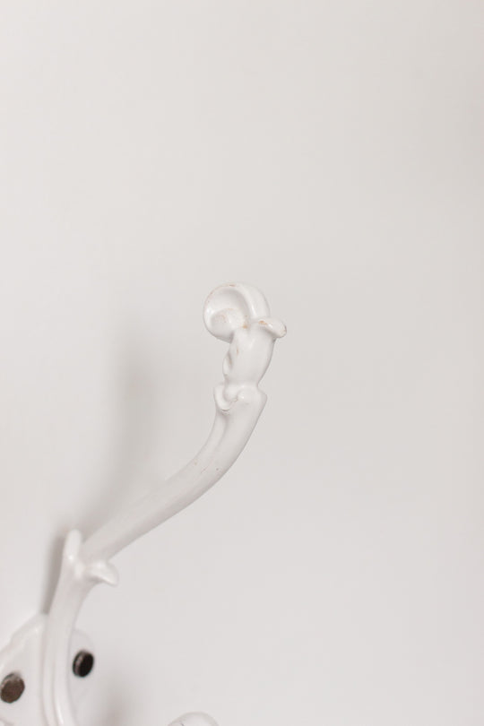 vintage French cast iron and enamel hook