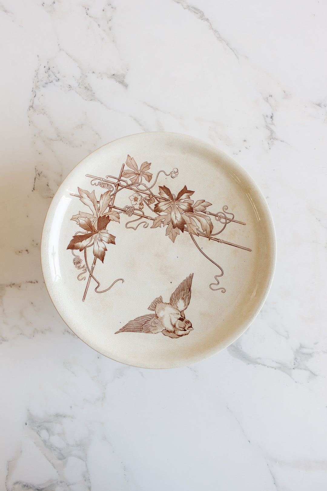 antique french choisy le roi transferware compotier