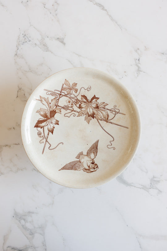 antique french choisy le roi transferware compotier