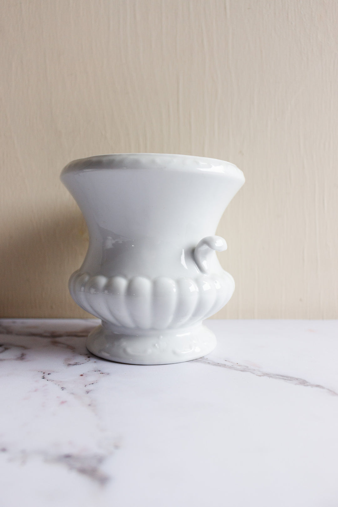 vintage french white porcelain Medici urn