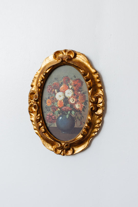 vintage florentine gilt frame, “vase of flowers”