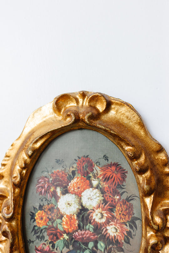 vintage florentine gilt frame, “vase of flowers”
