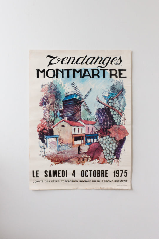 “Fête des Vendanges Montmartre 1975” original promotional poster