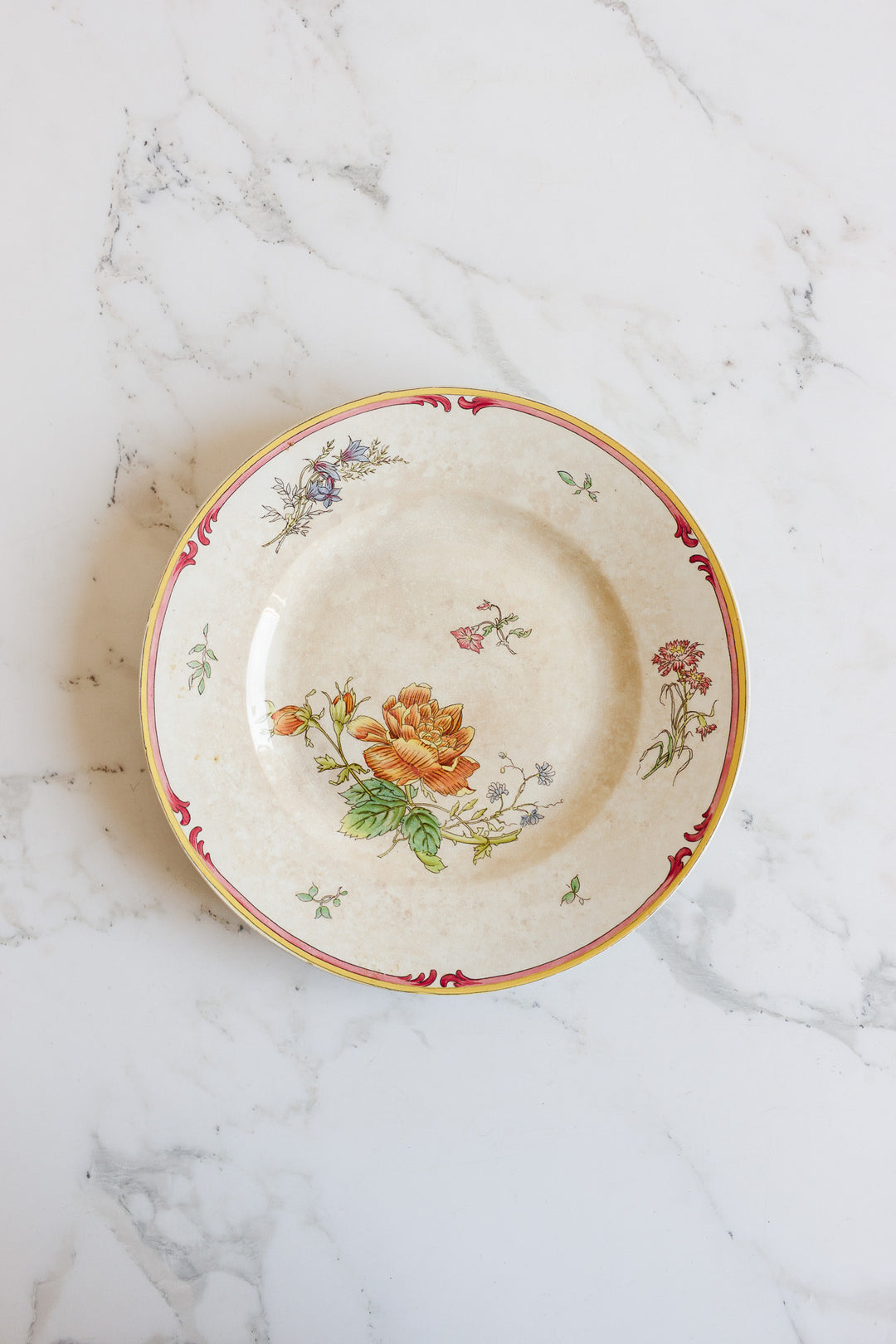antique french sarreguemines polychrome plate circa 1875
