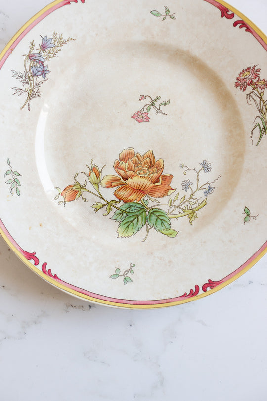antique french sarreguemines polychrome plate circa 1875