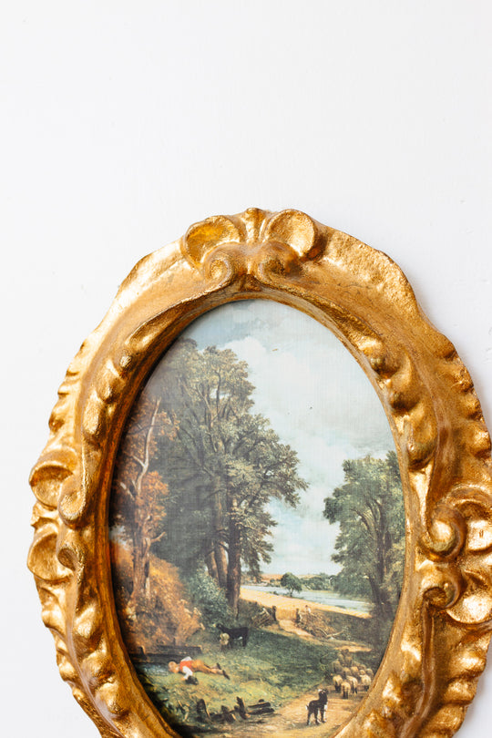 vintage florentine gilt frame, “country path”