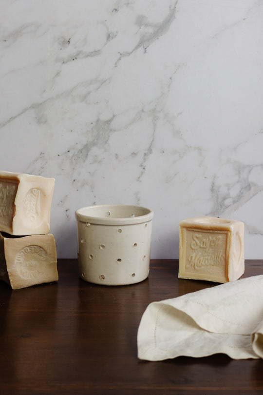 antique french stoneware cheese mold