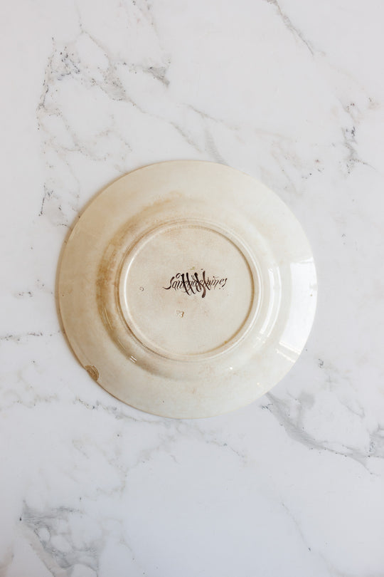 antique french sarreguemines polychrome plate circa 1875