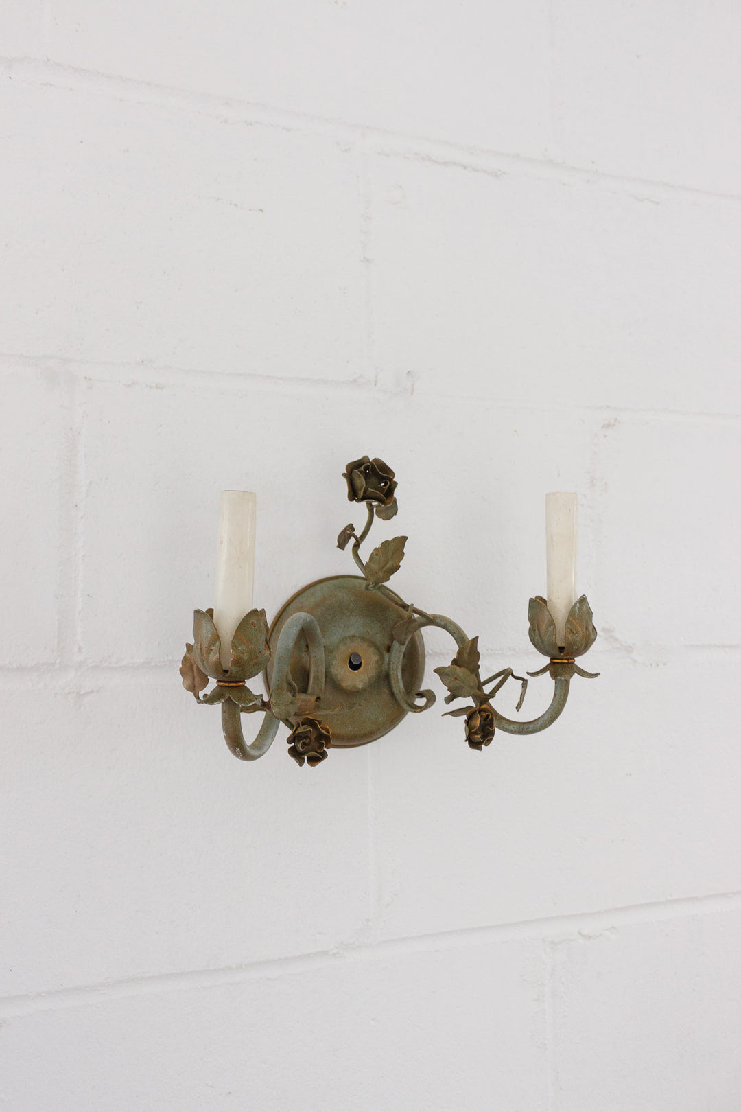 pair of 1960s Italian painted tole sconces