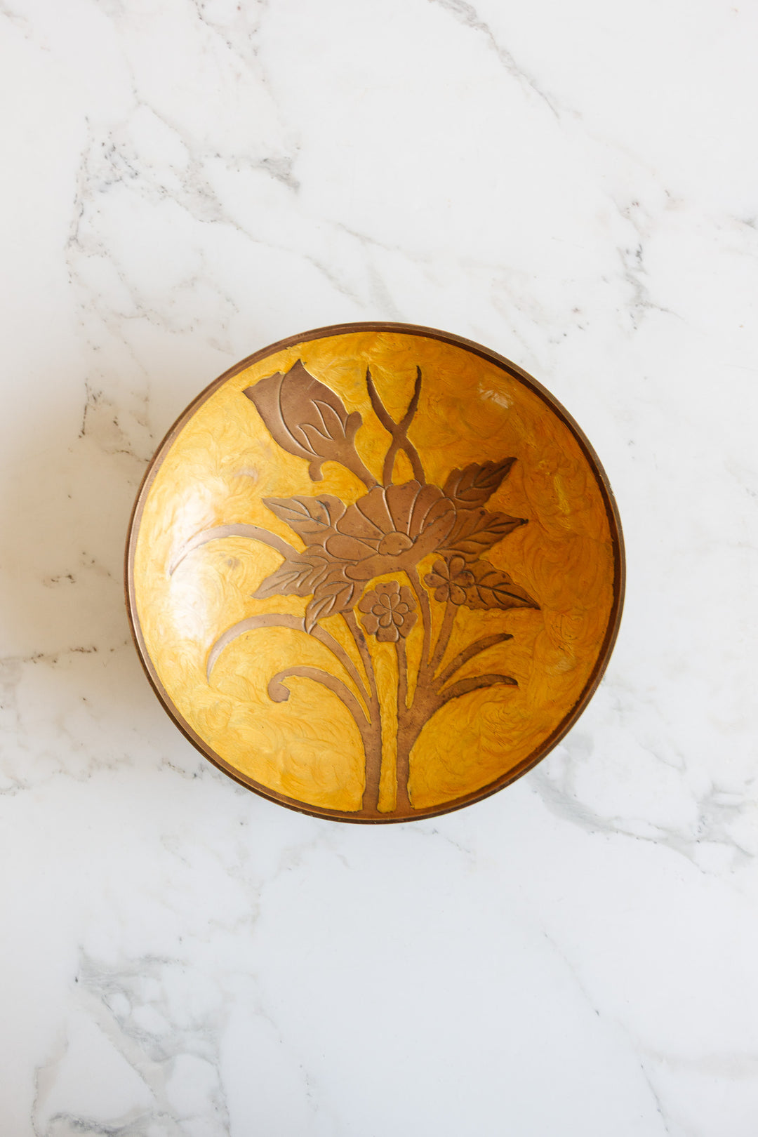 vintage french brass cloisonné bowl
